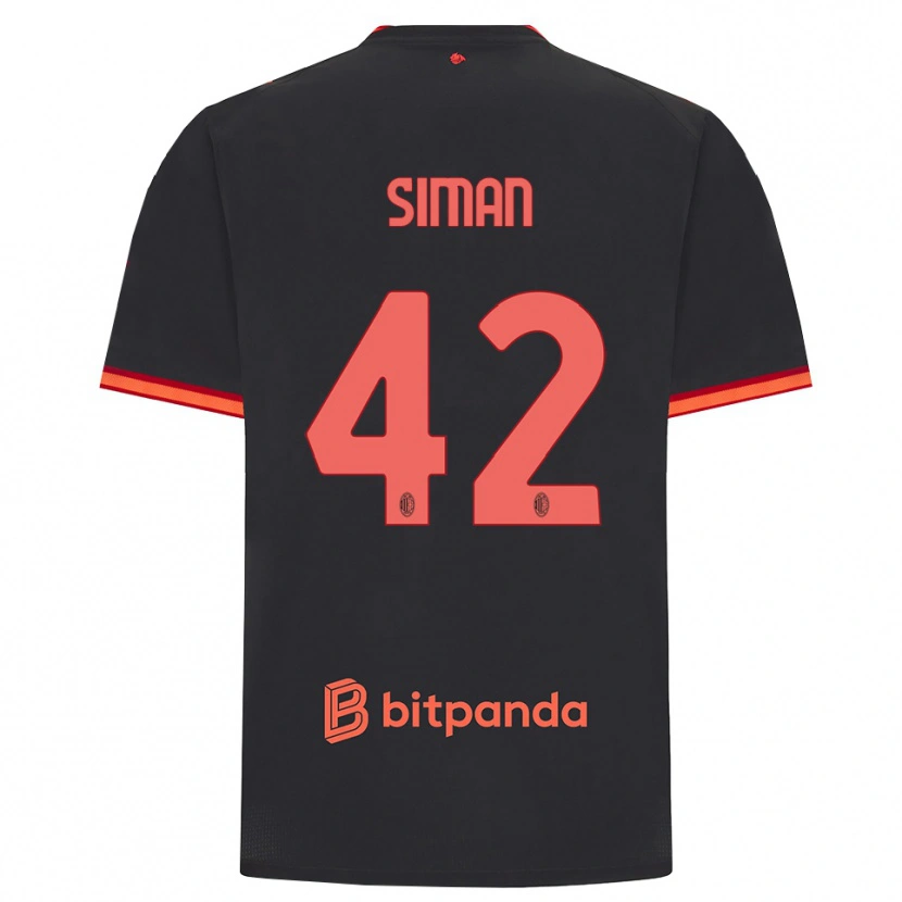 Danxen Dames Alexandru Șiman #42 Zwart Rood Thuisshirt Derde Tenue 2026/27 T-Shirt België