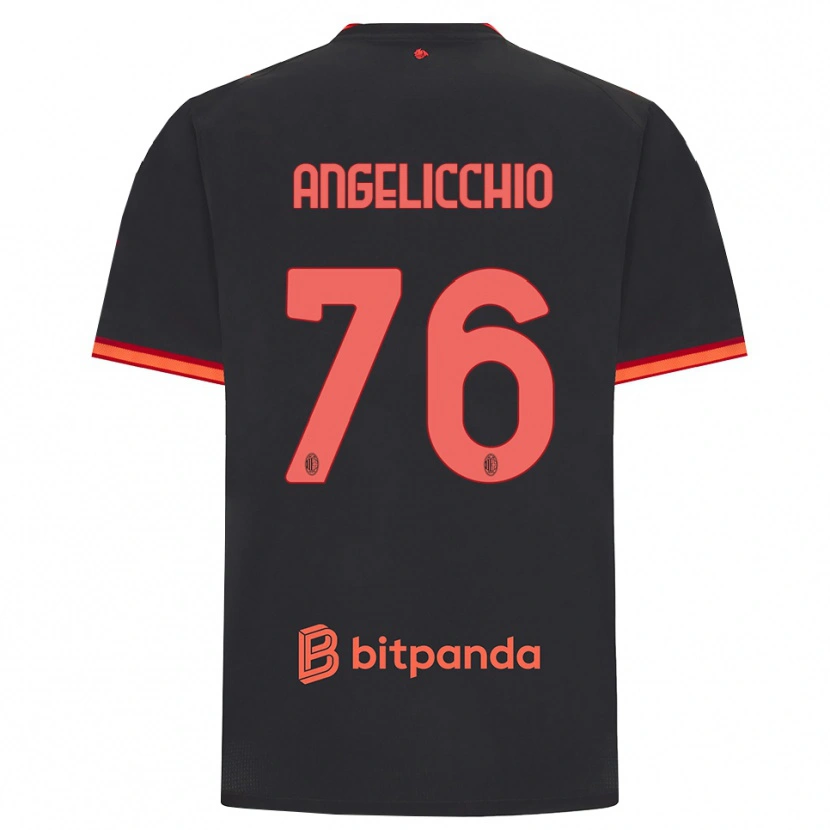 Danxen Dames Mattia Angelicchio #76 Zwart Rood Thuisshirt Derde Tenue 2026/27 T-Shirt België