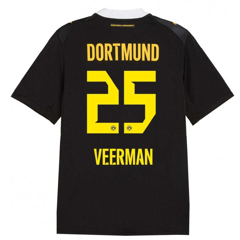 Danxen Kinderen Joey Veerman #25 Zwart Rood Geel Uitshirt Uittenue 2026/27 T-Shirt België