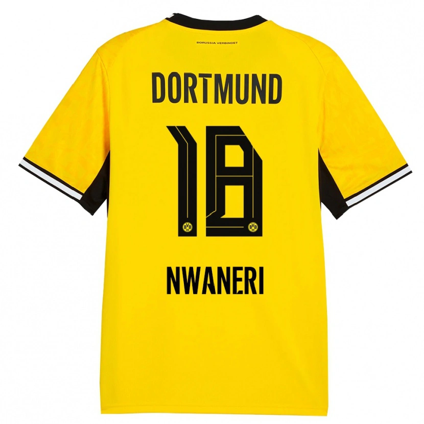 Danxen Kinderen Ethan Nwaneri #18 Geel Zwart Wit Thuisshirt Thuistenue 2026/27 T-Shirt België