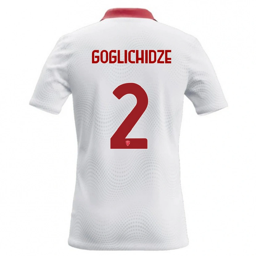 Danxen Kinderen Saba Goglichidze #2 Wit Rood Uitshirt Uittenue 2026/27 T-Shirt België