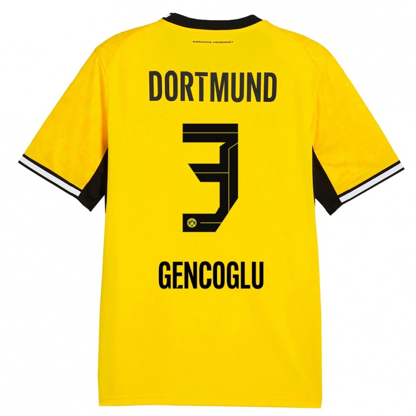 Danxen Kinderen Tekin Gencoglu #3 Geel Zwart Wit Thuisshirt Thuistenue 2026/27 T-Shirt België