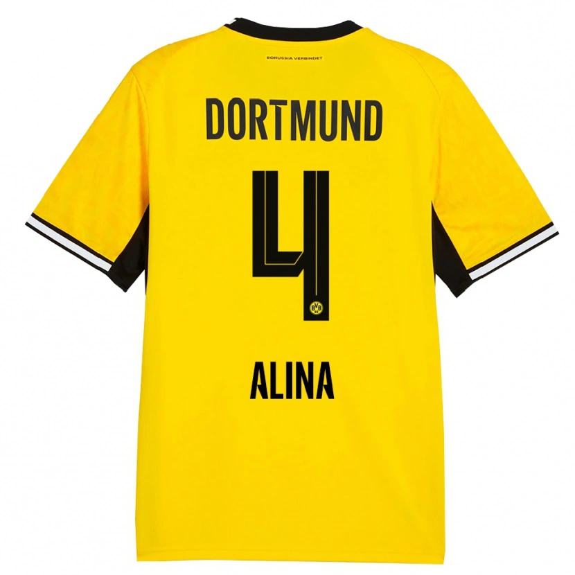 Danxen Kinderen Grijseels Alina #4 Geel Zwart Wit Thuisshirt Thuistenue 2026/27 T-Shirt België