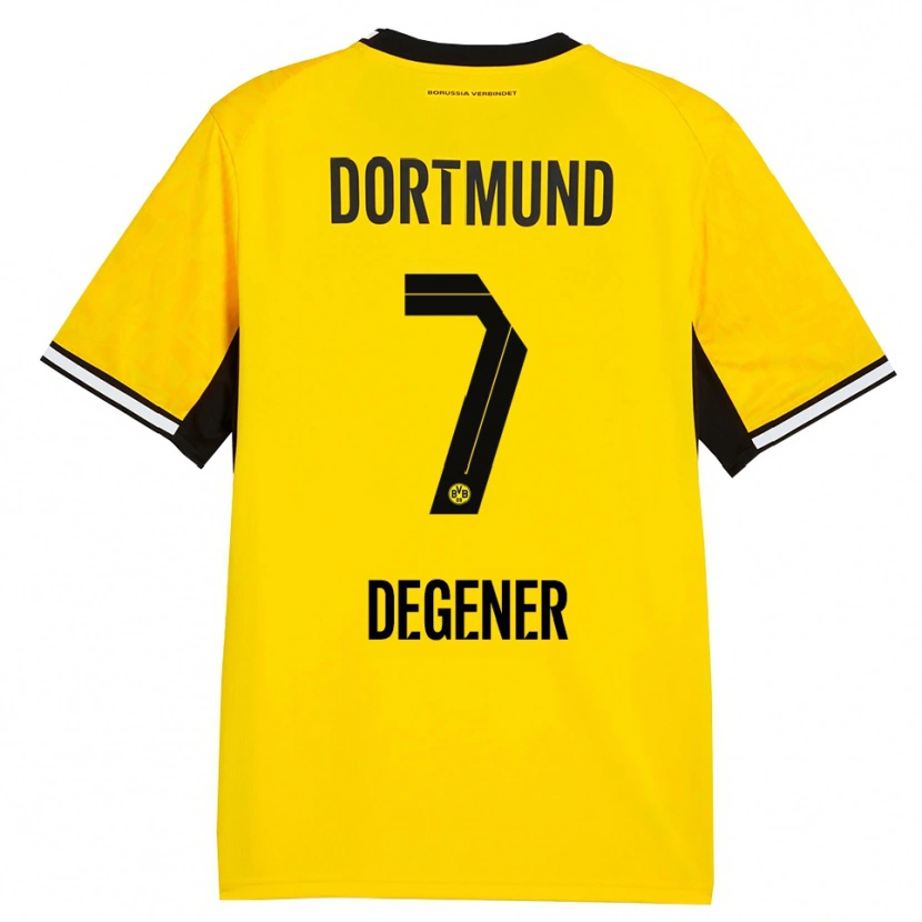 Danxen Kinderen Tim Degener #7 Geel Zwart Wit Thuisshirt Thuistenue 2026/27 T-Shirt België