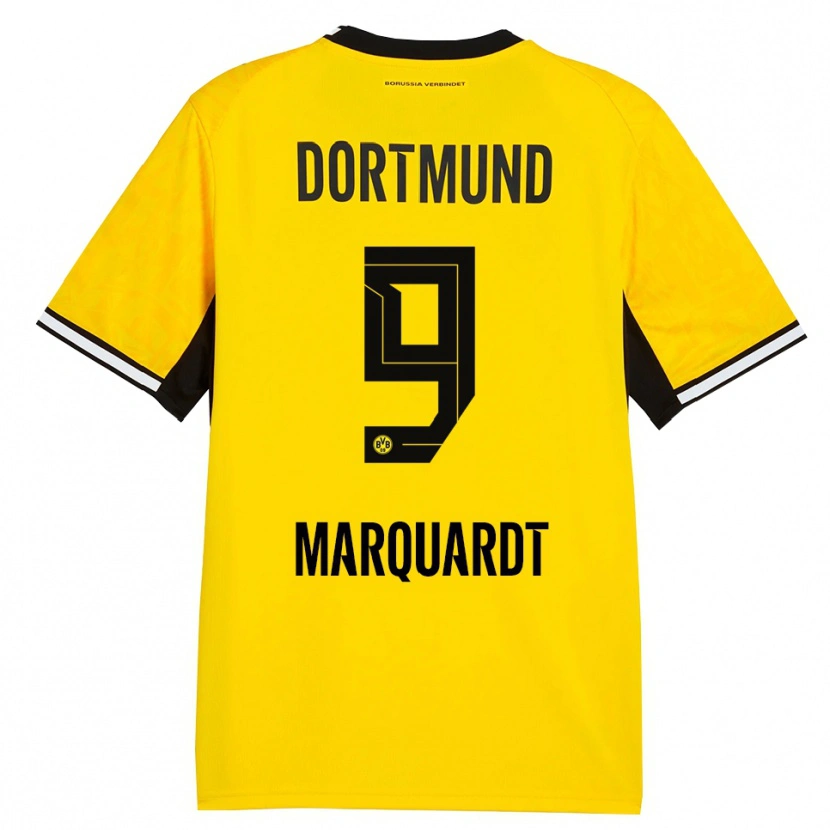Danxen Kinderen Dana Marquardt #9 Geel Zwart Wit Thuisshirt Thuistenue 2026/27 T-Shirt België