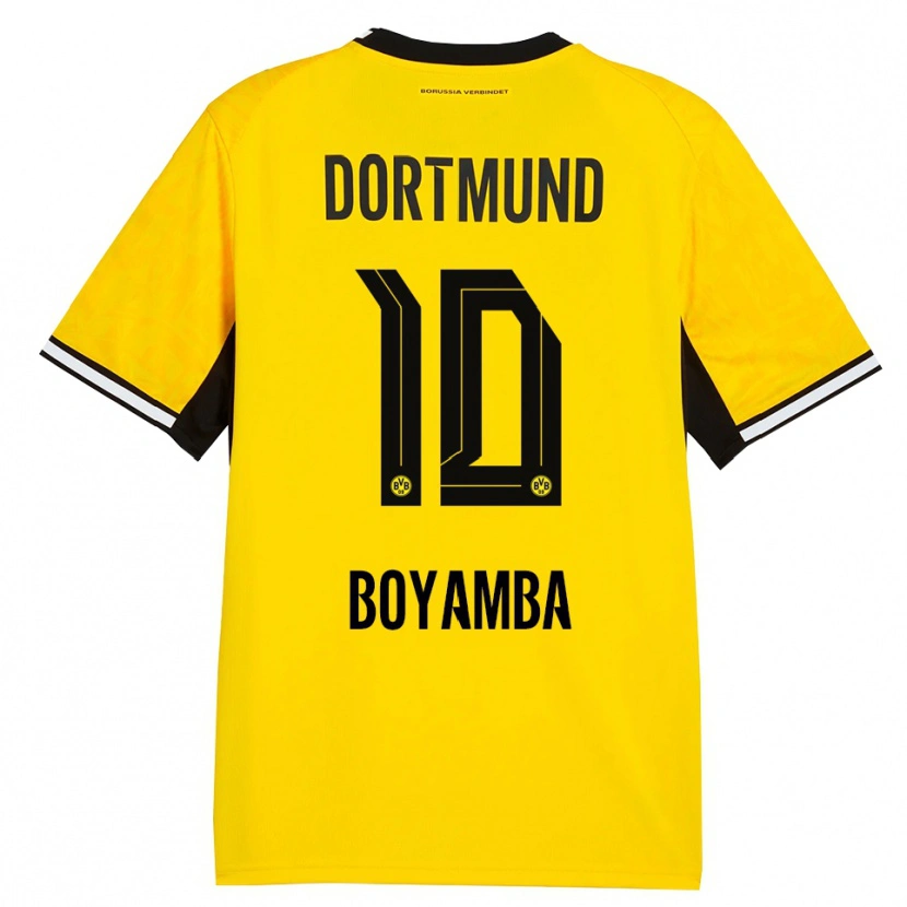 Danxen Kinderen Joseph Boyamba #10 Geel Zwart Wit Thuisshirt Thuistenue 2026/27 T-Shirt België