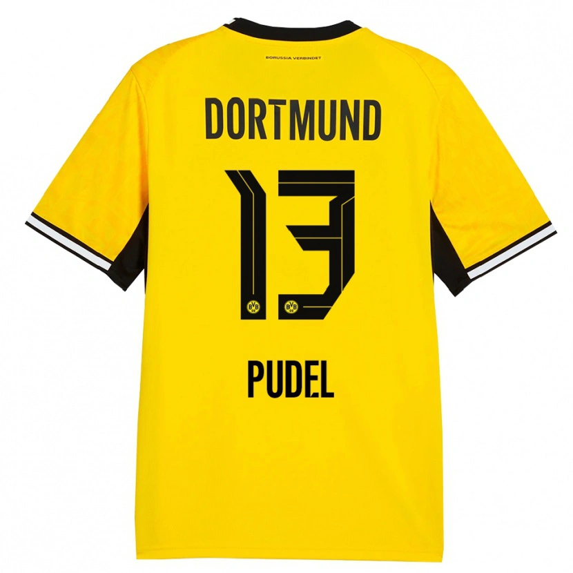 Danxen Kinderen Bjarne Pudel #13 Geel Zwart Wit Thuisshirt Thuistenue 2026/27 T-Shirt België