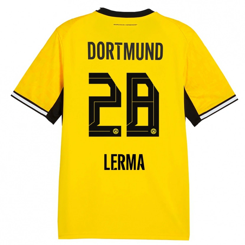 Danxen Kinderen Justin Lerma #28 Geel Zwart Wit Thuisshirt Thuistenue 2026/27 T-Shirt België