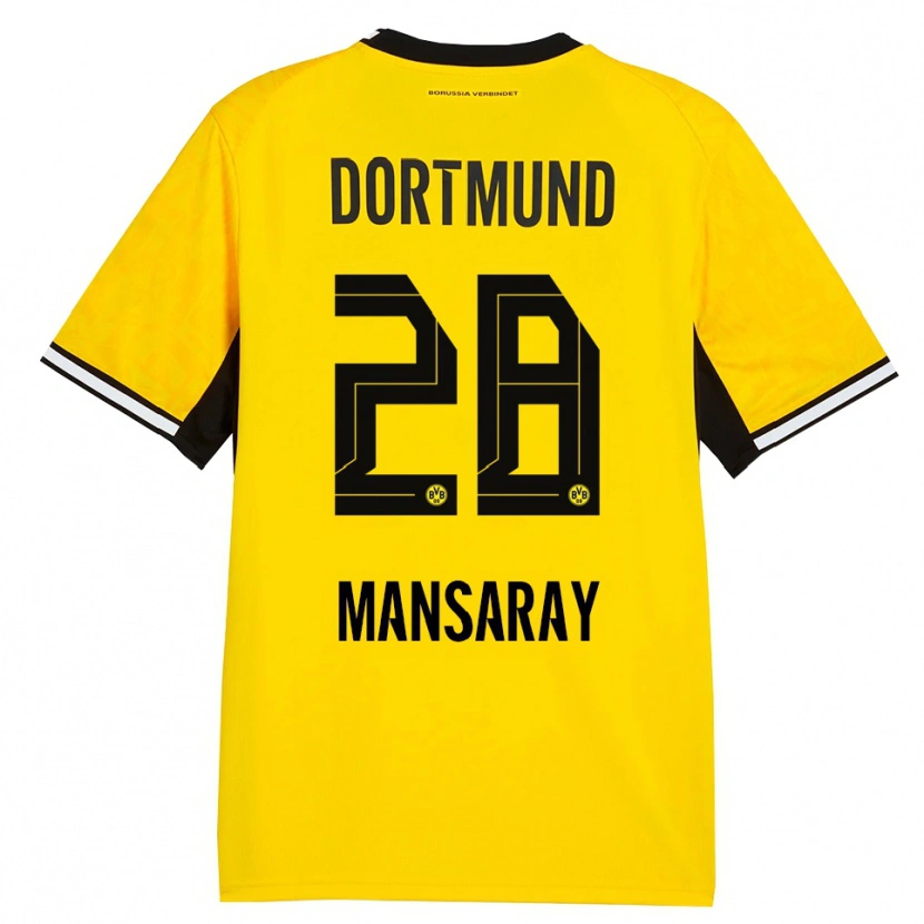 Danxen Kinderen Ismael Mansaray #28 Geel Zwart Wit Thuisshirt Thuistenue 2026/27 T-Shirt België