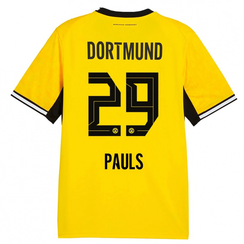 Danxen Kinderen Emilia Pauls #29 Geel Zwart Wit Thuisshirt Thuistenue 2026/27 T-Shirt België
