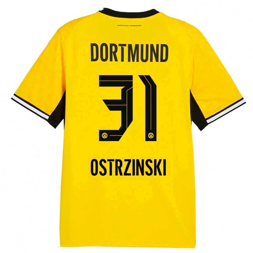 Danxen Kinderen Silas Ostrzinski #31 Geel Zwart Wit Thuisshirt Thuistenue 2026/27 T-Shirt België