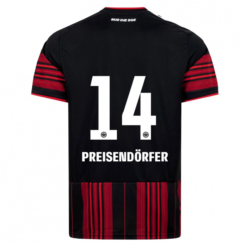 Danxen Kinderen Constantin Preisendörfer #14 Zwart Rood Wit Thuisshirt Thuistenue 2026/27 T-Shirt België