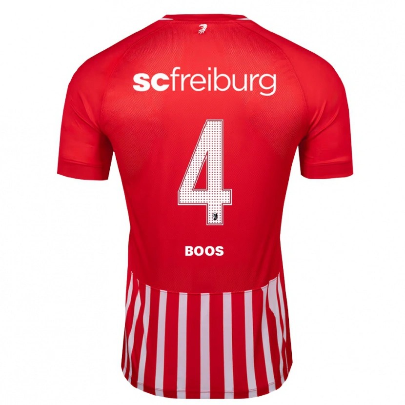 Danxen Kinderen Yanik Boos #4 Rood Wit Zwart Thuisshirt Thuistenue 2026/27 T-Shirt België