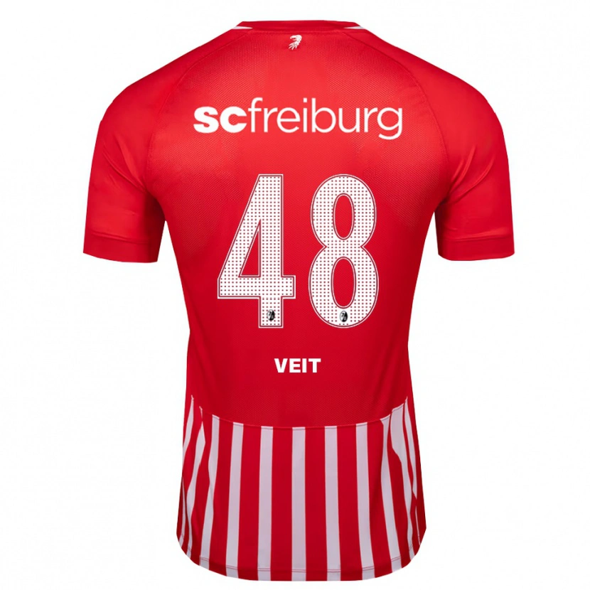 Danxen Kinderen Jannik Veit #48 Rood Wit Zwart Thuisshirt Thuistenue 2026/27 T-Shirt België