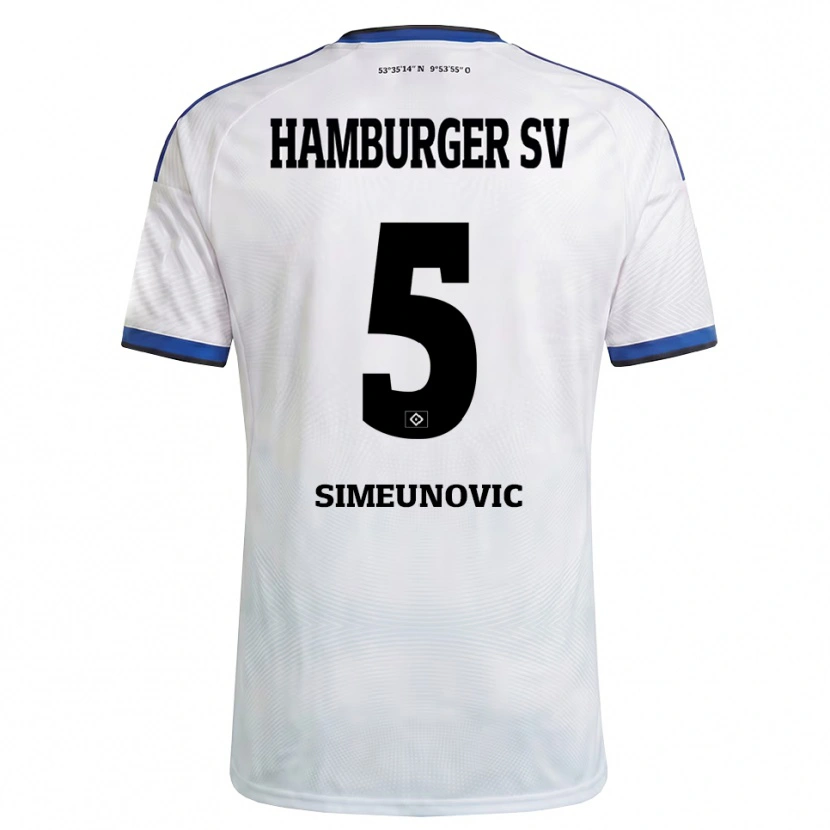Danxen Kinderen Denis Simeunovic #5 Wit Zwart Blauw Thuisshirt Thuistenue 2026/27 T-Shirt België