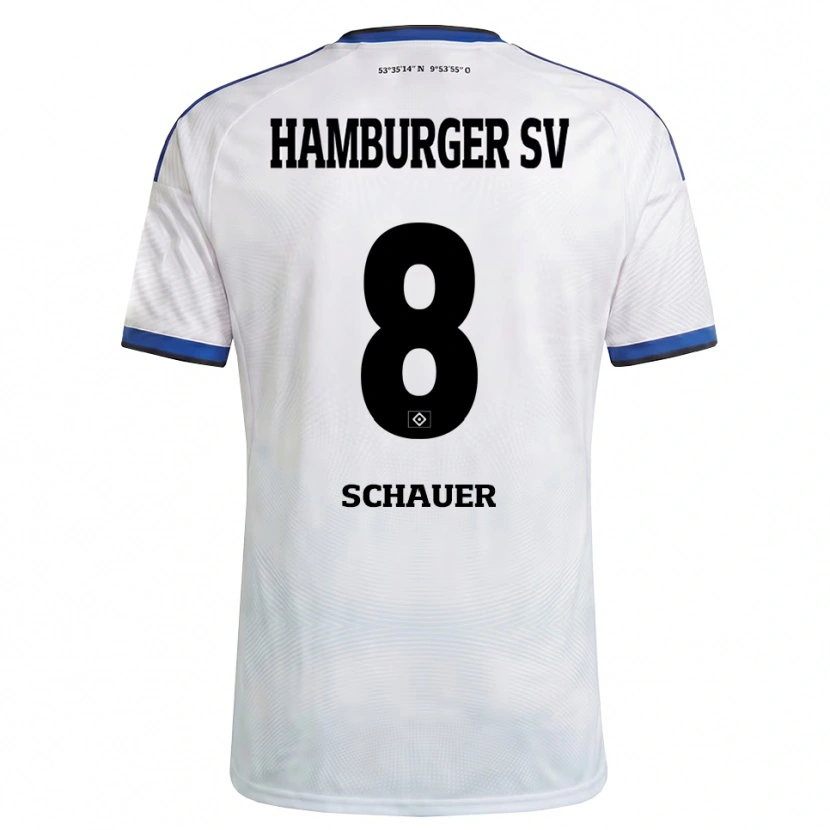 Danxen Kinderen Martin Schauer #8 Wit Zwart Blauw Thuisshirt Thuistenue 2026/27 T-Shirt België