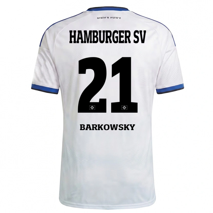 Danxen Kinderen Finn Barkowsky #21 Wit Zwart Blauw Thuisshirt Thuistenue 2026/27 T-Shirt België