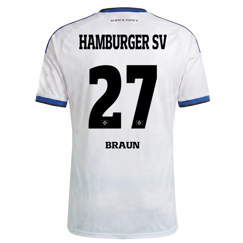 Danxen Kinderen Elias Braun #27 Wit Zwart Blauw Thuisshirt Thuistenue 2026/27 T-Shirt België