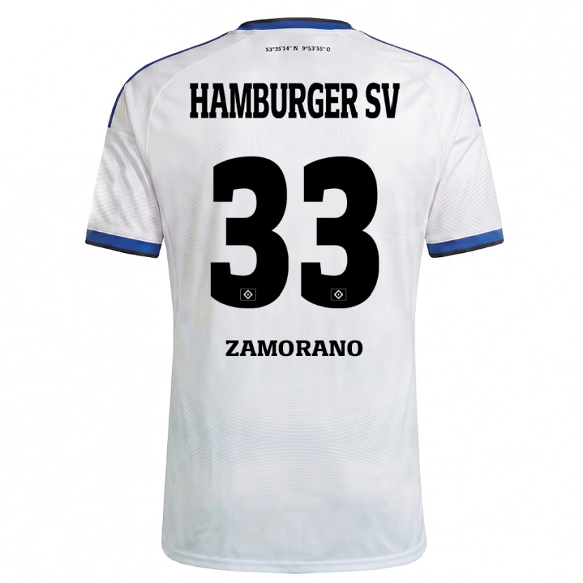 Danxen Kinderen Jolina Zamorano #33 Wit Zwart Blauw Thuisshirt Thuistenue 2026/27 T-Shirt België