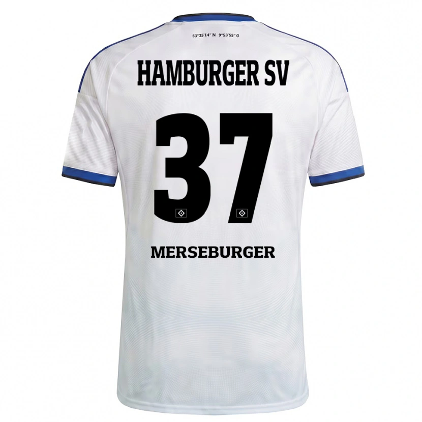 Danxen Kinderen Dominik Merseburger #37 Wit Zwart Blauw Thuisshirt Thuistenue 2026/27 T-Shirt België
