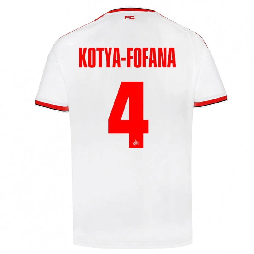 Danxen Kinderen Assad Kotya-Fofana #4 Wit Rood Zwart Thuisshirt Thuistenue 2026/27 T-Shirt België