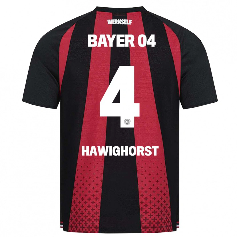 Danxen Kinderen Ben Hawighorst #4 Zwart Wit Rood Thuisshirt Thuistenue 2026/27 T-Shirt België