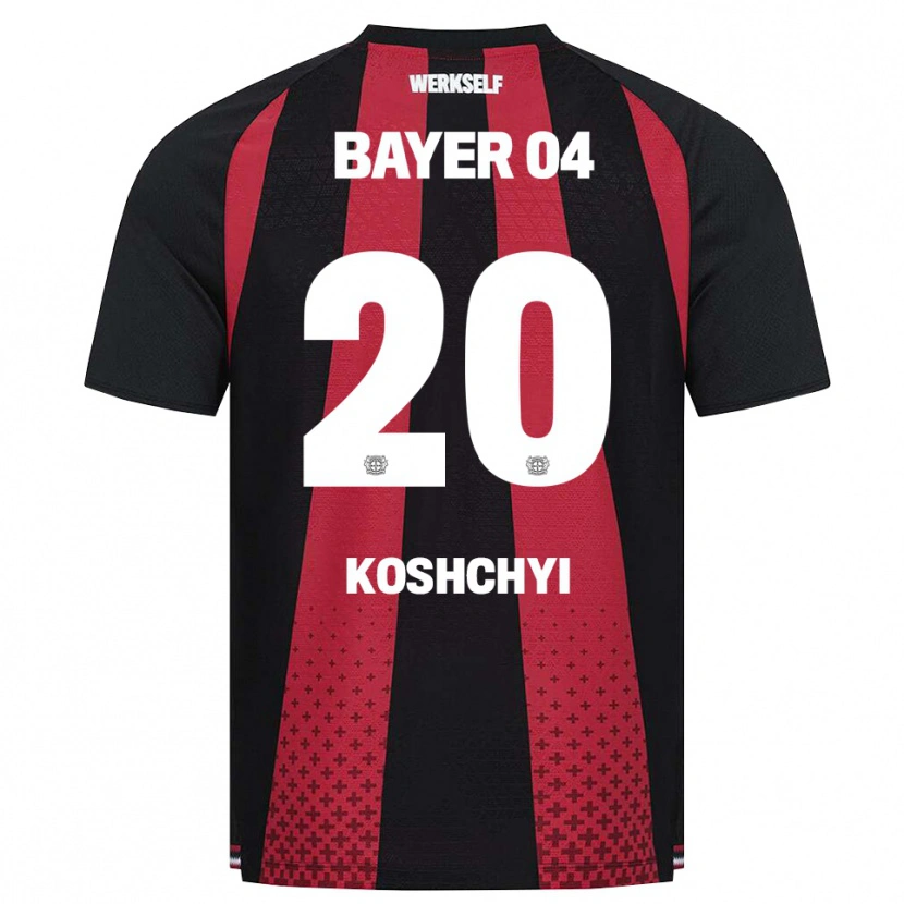 Danxen Kinderen Yegor Koshchyi #20 Zwart Wit Rood Thuisshirt Thuistenue 2026/27 T-Shirt België