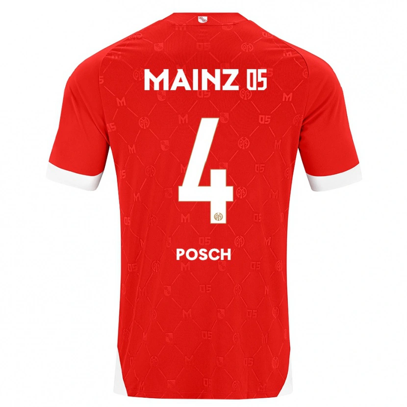 Danxen Kinderen Stefan Posch #4 Rood Wit Thuisshirt Thuistenue 2026/27 T-Shirt België