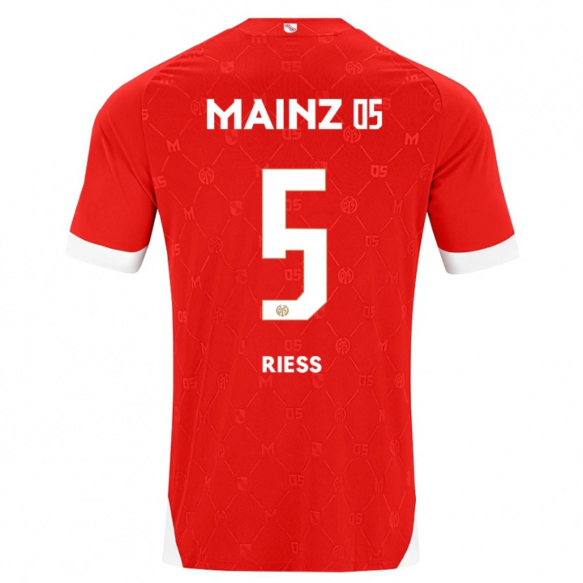 Danxen Kinderen Fabian Rieß #5 Rood Wit Thuisshirt Thuistenue 2026/27 T-Shirt België