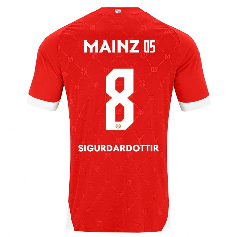 Danxen Kinderen Heiðrún Sigurðardóttir #8 Rood Wit Thuisshirt Thuistenue 2026/27 T-Shirt België