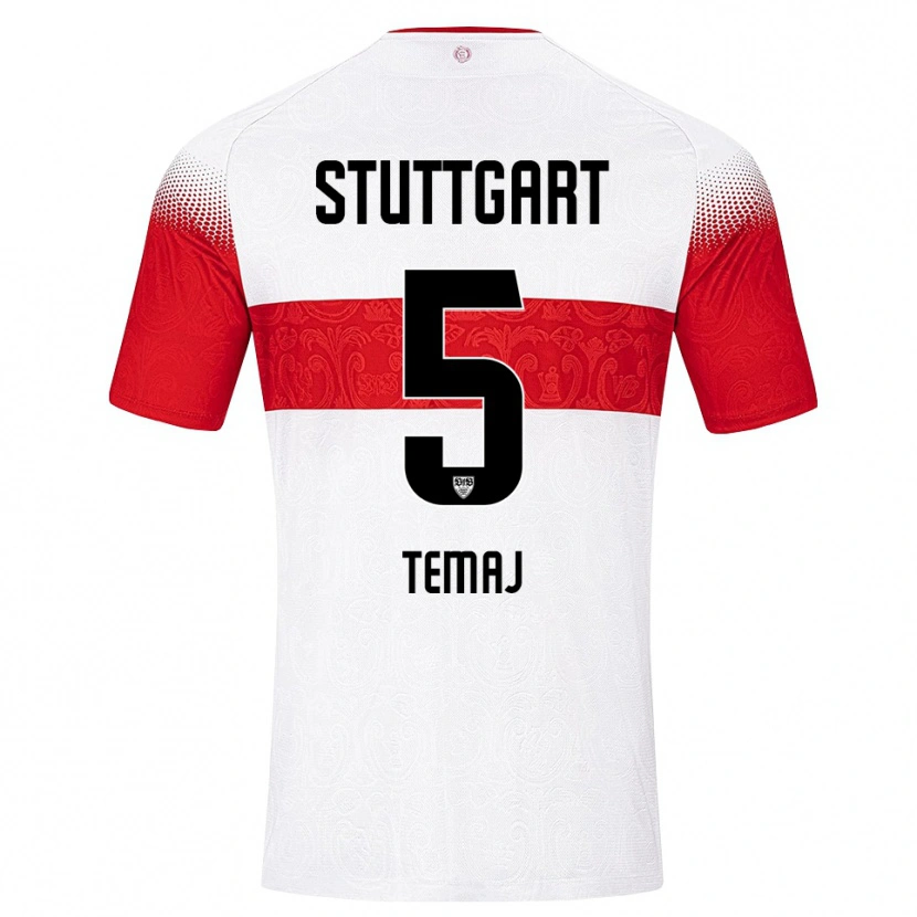Danxen Kinderen Laureta Temaj #5 Wit Rood Geel Thuisshirt Thuistenue 2026/27 T-Shirt België