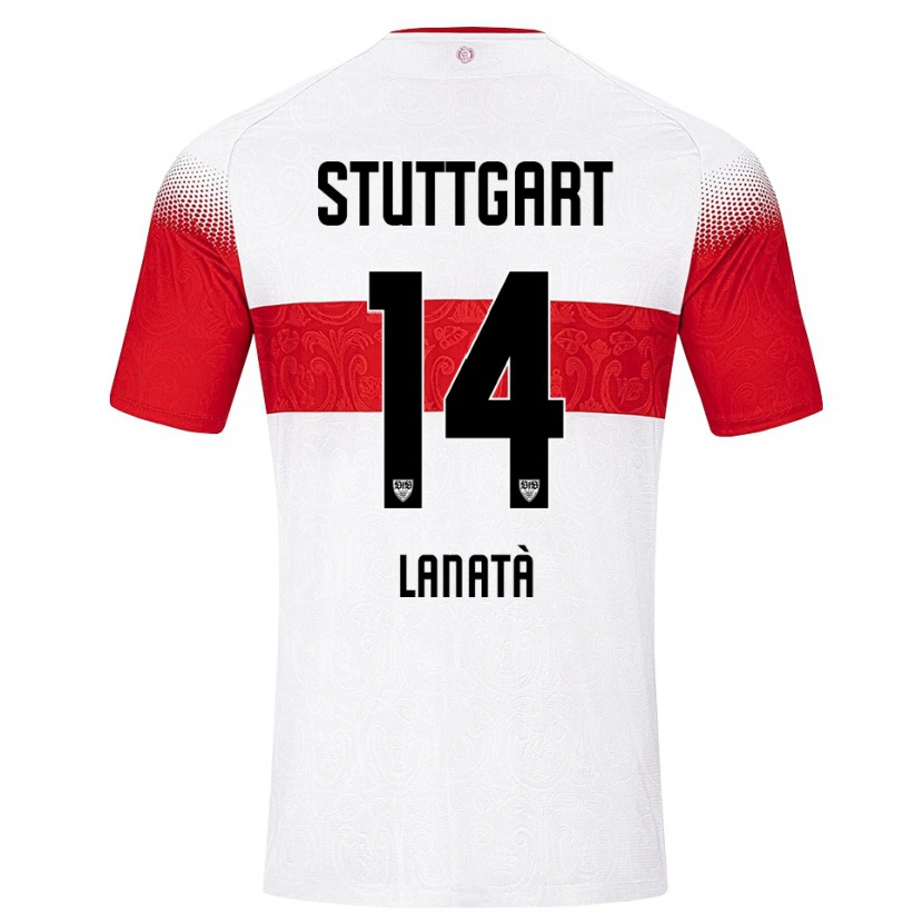 Danxen Kinderen Domenico Lanatà #14 Wit Rood Geel Thuisshirt Thuistenue 2026/27 T-Shirt België