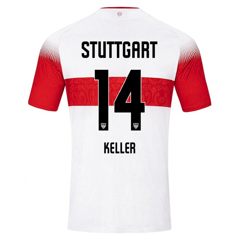 Danxen Kinderen Maxim Keller #14 Wit Rood Geel Thuisshirt Thuistenue 2026/27 T-Shirt België