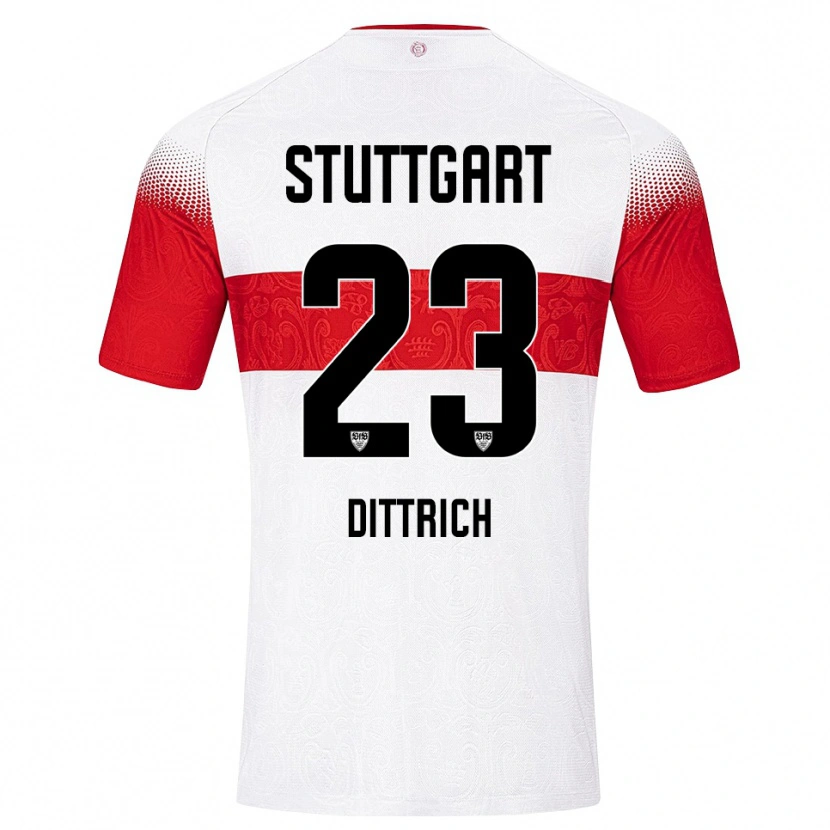 Danxen Kinderen Robin Dittrich #23 Wit Rood Geel Thuisshirt Thuistenue 2026/27 T-Shirt België