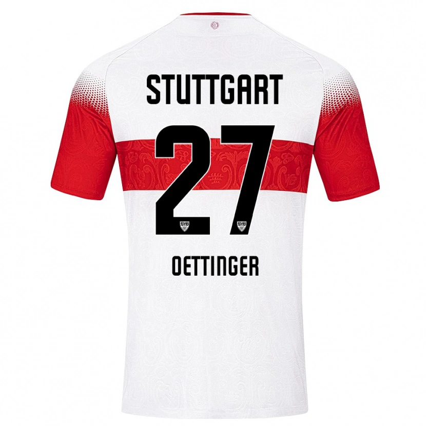 Danxen Kinderen Jannik Oettinger #27 Wit Rood Geel Thuisshirt Thuistenue 2026/27 T-Shirt België