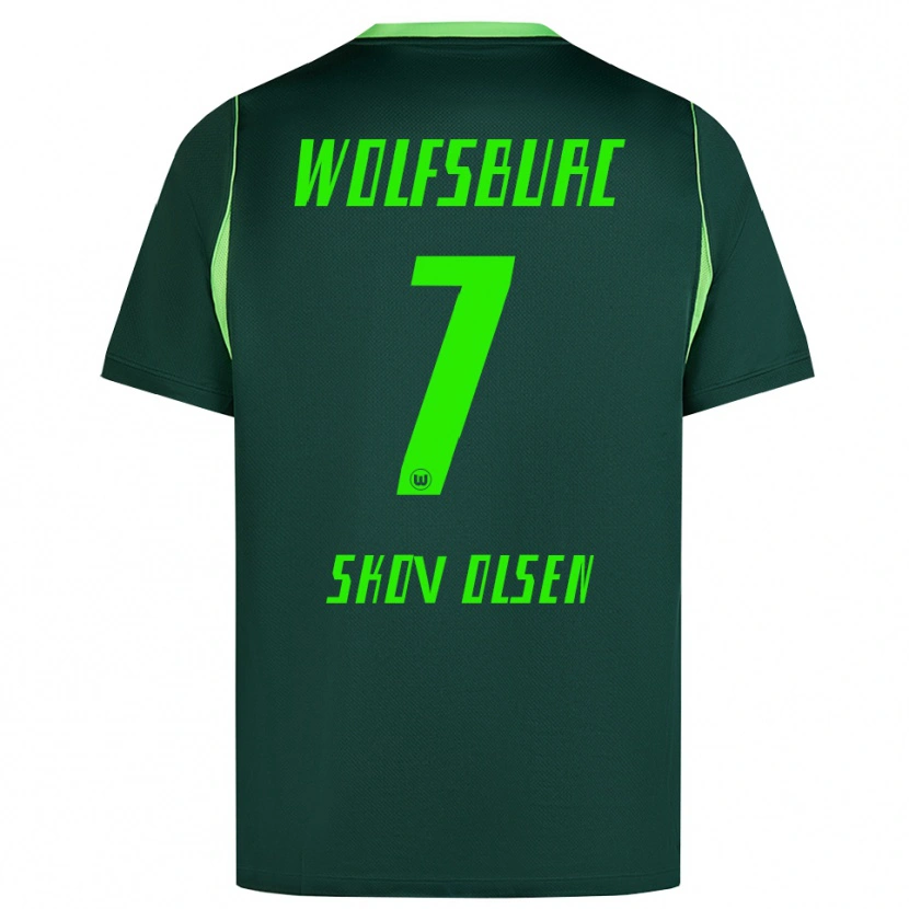 Danxen Kinderen Andreas Skov Olsen #7 Donkergroen Wit Thuisshirt Thuistenue 2026/27 T-Shirt België
