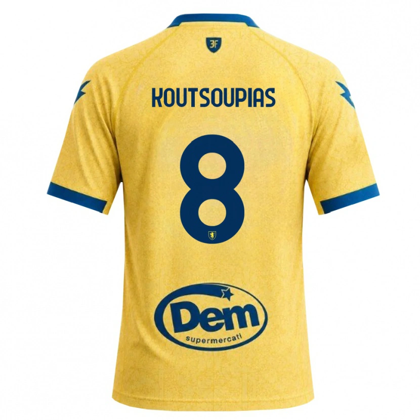 Danxen Kinderen Ilias Koutsoupias #8 Khaki Zwart Blauw Thuisshirt Thuistenue 2026/27 T-Shirt België