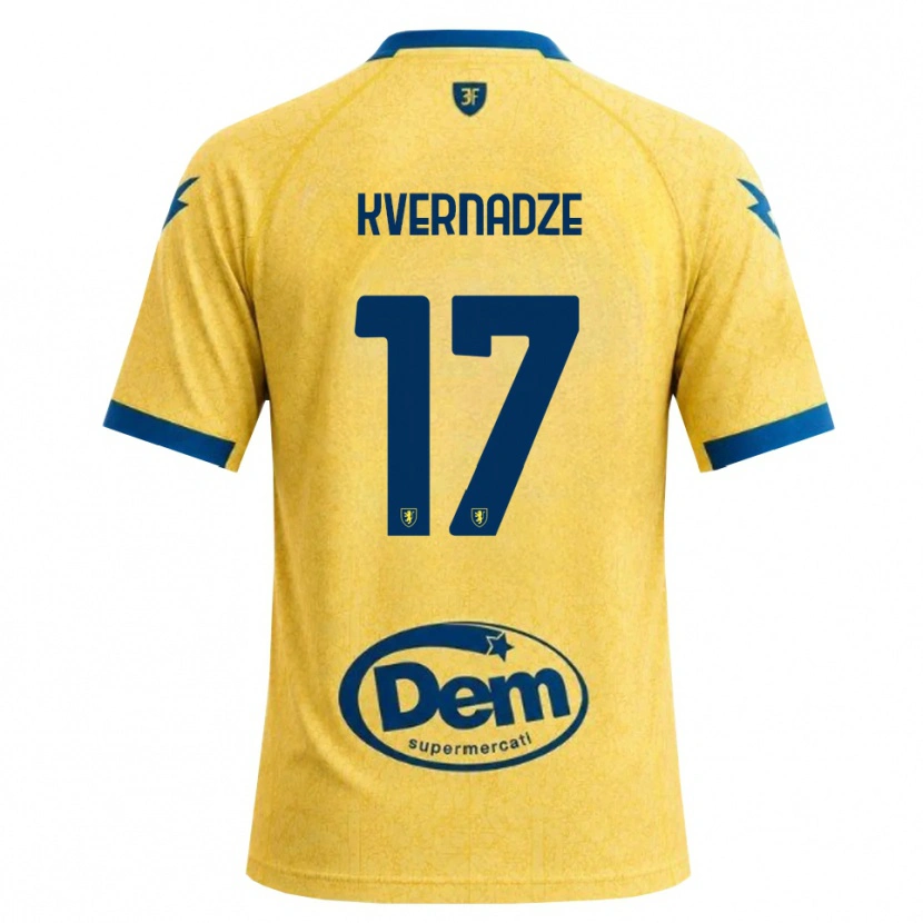 Danxen Kinderen Giorgi Kvernadze #17 Khaki Zwart Blauw Thuisshirt Thuistenue 2026/27 T-Shirt België