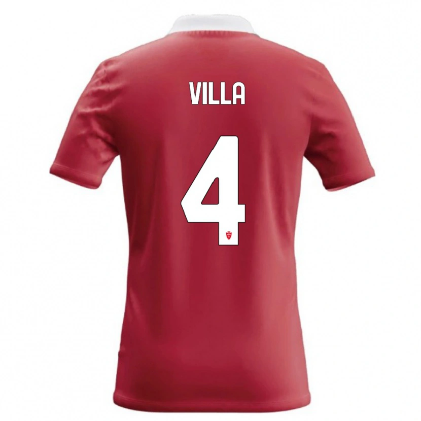 Danxen Kinderen Manuel Villa #4 Rood Wit Thuisshirt Thuistenue 2026/27 T-Shirt België