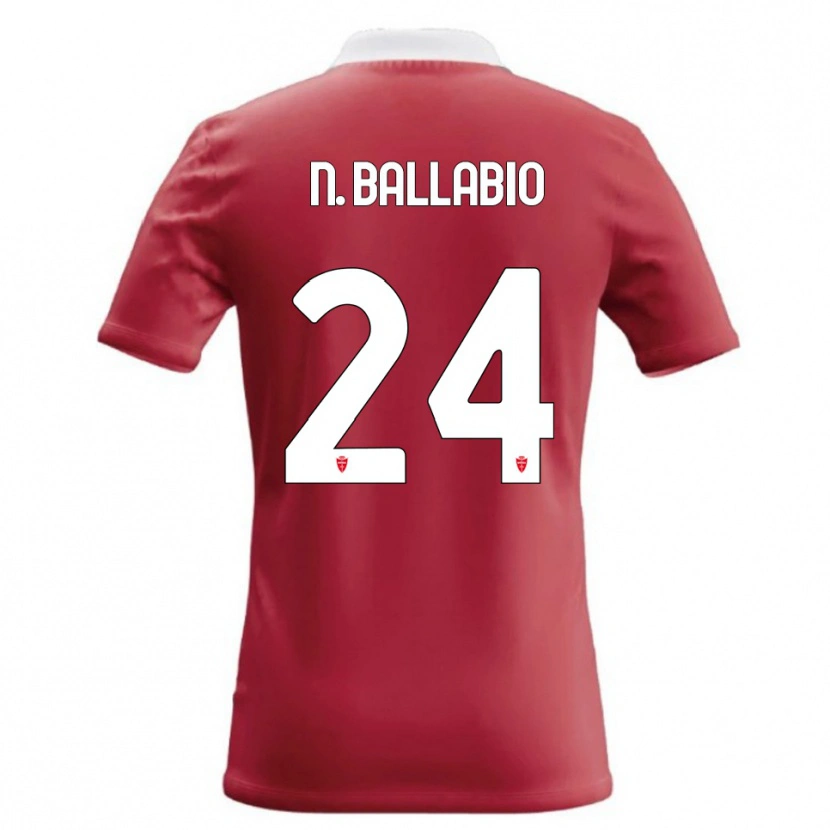 Danxen Kinderen Nicolò Ballabio #24 Rood Wit Thuisshirt Thuistenue 2026/27 T-Shirt België