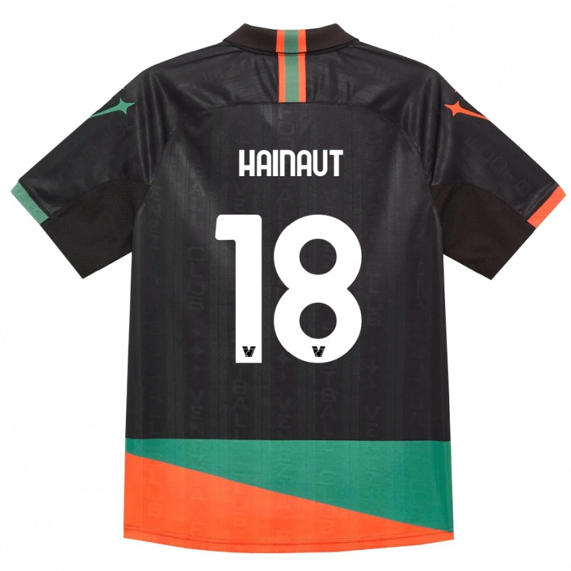 Danxen Kinderen Antoine Hainaut #18 Zwart Oranje Groen Thuisshirt Thuistenue 2026/27 T-Shirt België
