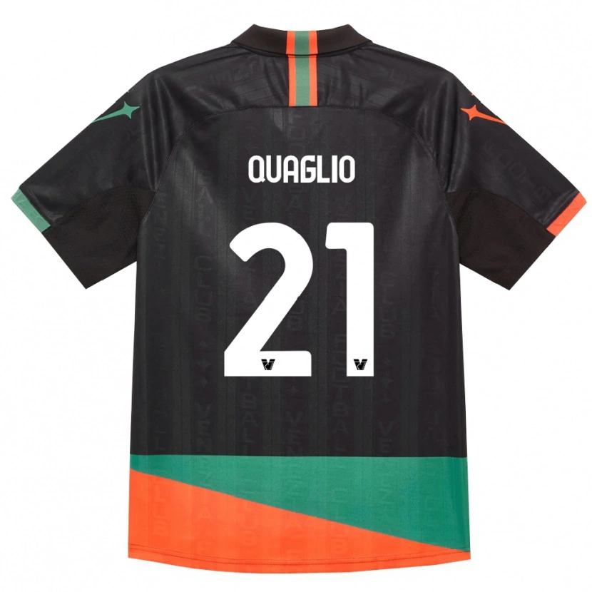 Danxen Kinderen Anna Quaglio #21 Zwart Oranje Groen Thuisshirt Thuistenue 2026/27 T-Shirt België