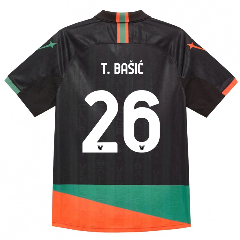 Danxen Kinderen Toma Bašić #26 Zwart Oranje Groen Thuisshirt Thuistenue 2026/27 T-Shirt België