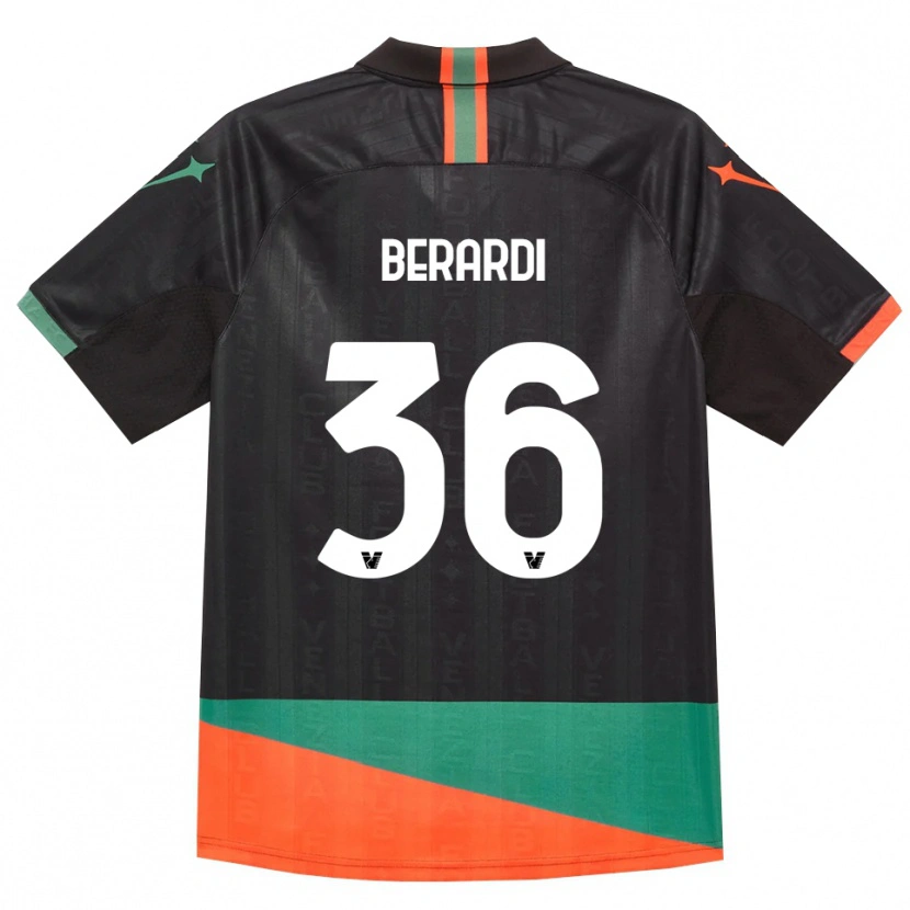 Danxen Kinderen Lorenzo Berardi #36 Zwart Oranje Groen Thuisshirt Thuistenue 2026/27 T-Shirt België