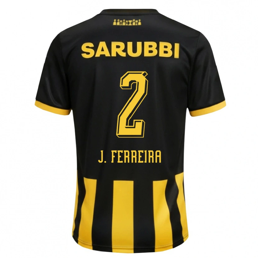 Danxen Kinderen Joaquín Ferreira #2 Zwart Geel Thuisshirt Thuistenue 2026/27 T-Shirt België
