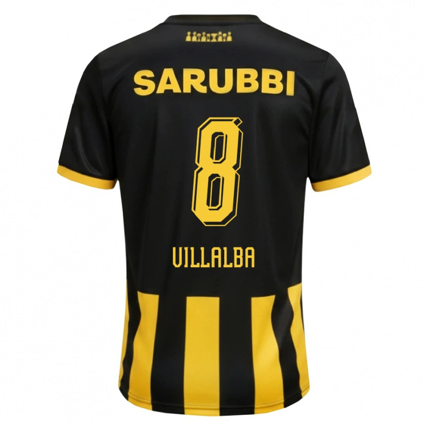 Danxen Kinderen Héctor Villalba #8 Zwart Geel Thuisshirt Thuistenue 2026/27 T-Shirt België