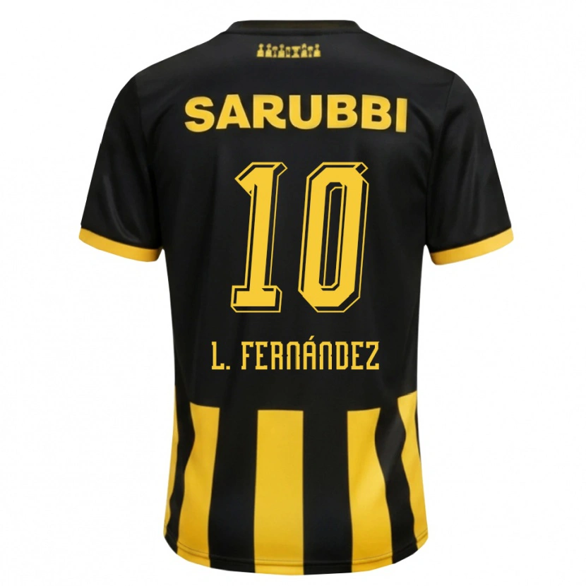 Danxen Kinderen Leonardo Fernández #10 Zwart Geel Thuisshirt Thuistenue 2026/27 T-Shirt België