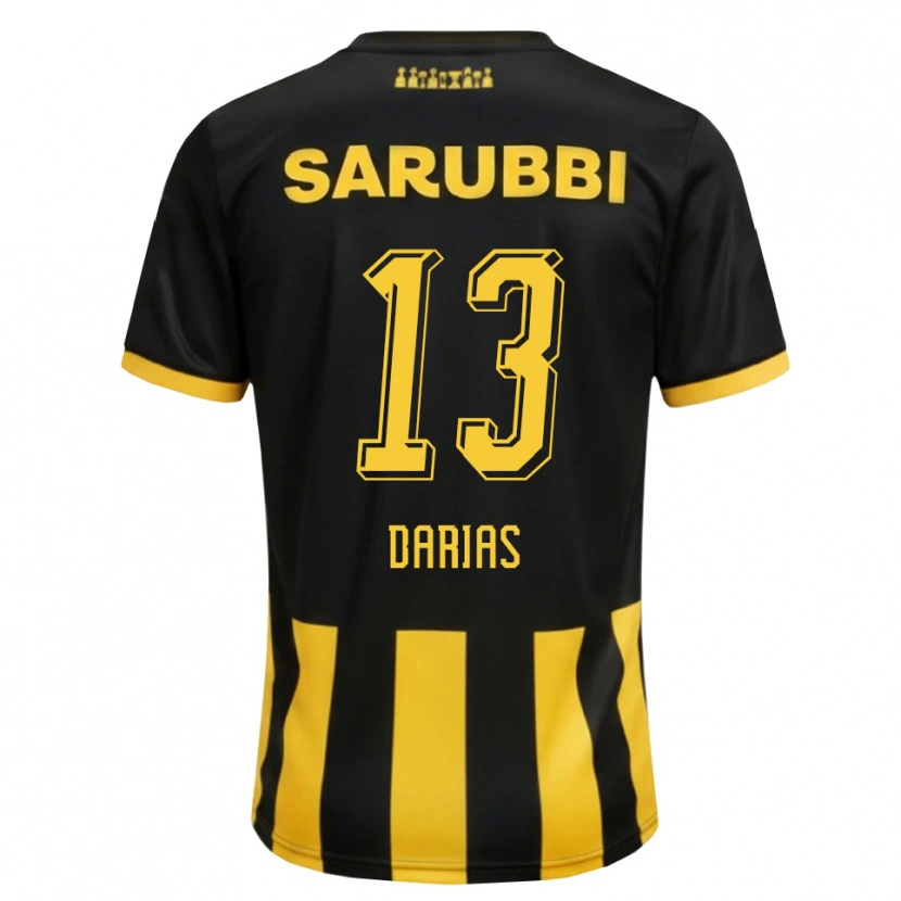 Danxen Kinderen Eduardo Darias #13 Zwart Geel Thuisshirt Thuistenue 2026/27 T-Shirt België