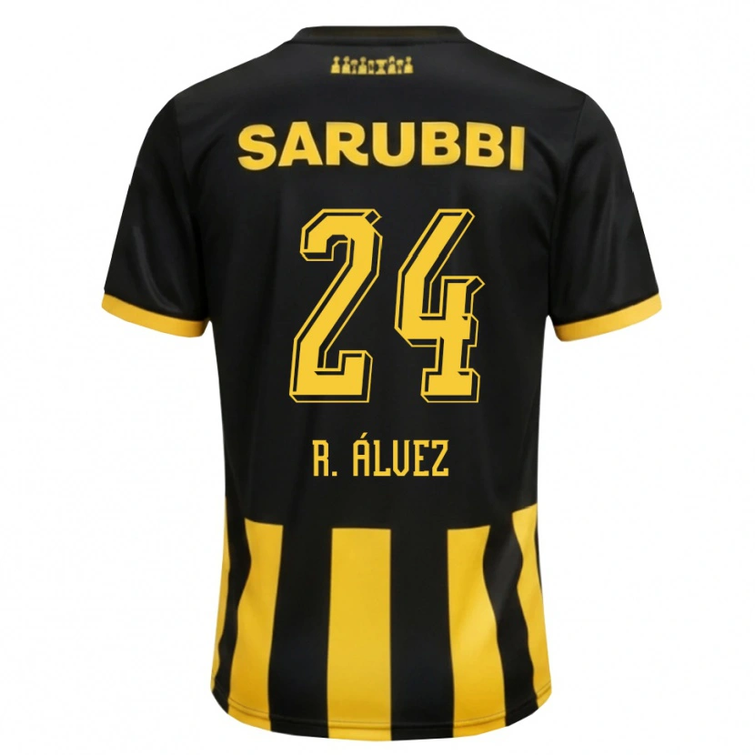 Danxen Kinderen Rodrigo Álvez #24 Zwart Geel Thuisshirt Thuistenue 2026/27 T-Shirt België