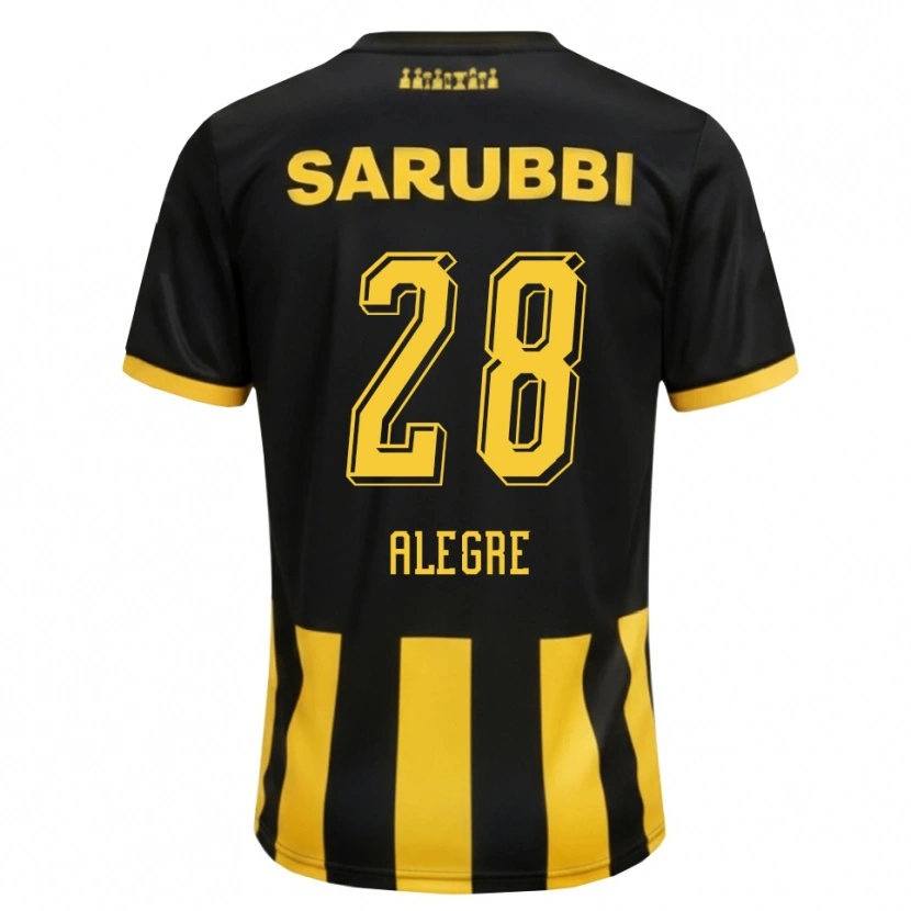 Danxen Kinderen Ignacio Alegre #28 Zwart Geel Thuisshirt Thuistenue 2026/27 T-Shirt België